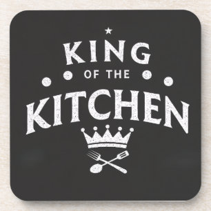Porta-copo Rei da Coroa da Cozinha - Preto Divertido para Ama