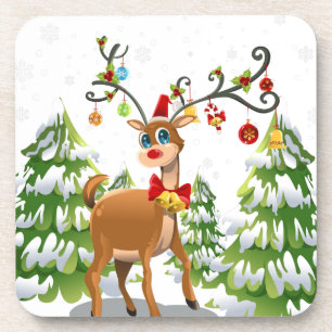 Porta-copo Reindeer Bonito na Neve
