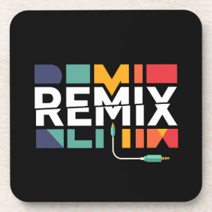 Porta-copo Remix Áudio Gráfico Geométrico Retro de Música d