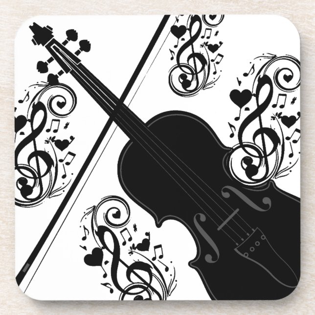 Porta-copo Reprodução de vamos, Violin_ (Frente)