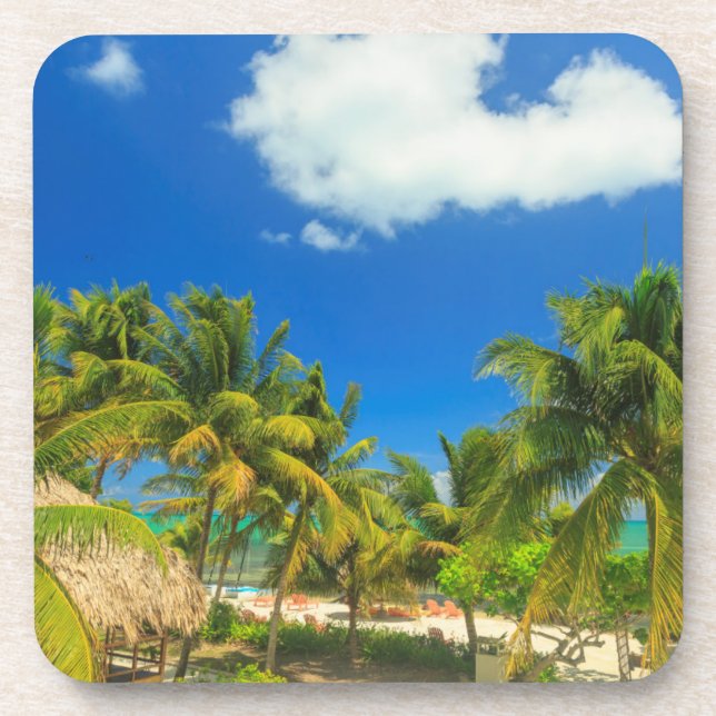 Porta-copo Resort de praia tropical, Belize (Frente)