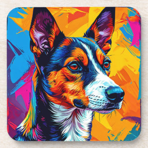 Porta-copo Retrato Abstrato do Cão Basenji