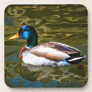 Porta-copo Retrato Artístico de Pato Mallard