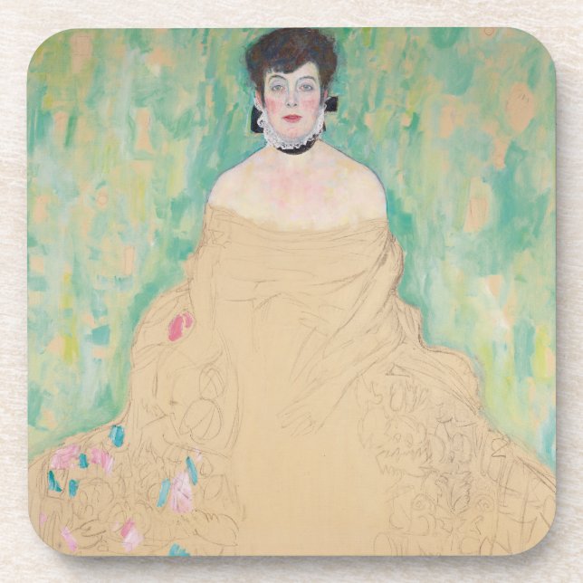 Porta-copo Retrato de Amalie Zuckerkandl por Gustav Klimt (Frente)