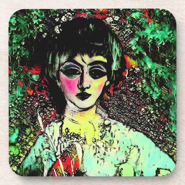 Porta-copo Retrato de Beleza Gótica (Frente)