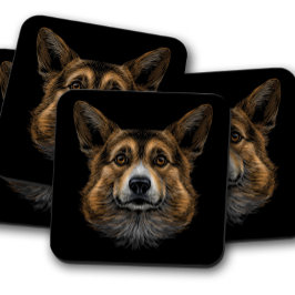 Porta-copo Retrato de Cachorro Corgi | Conjunto de Portas cop