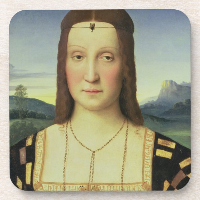Porta-copo Retrato de Elizabeth Gonzaga, c.1504 (óleo na (Frente)