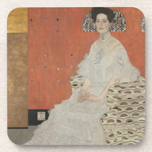 Porta-copo Retrato de Fritza Riedler por Gustav Klimt (Frente)