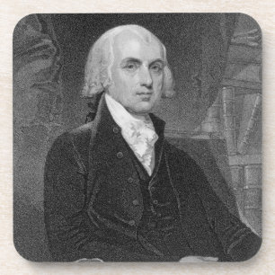Porta-copo Retrato de James Madison, gravado por William A.
