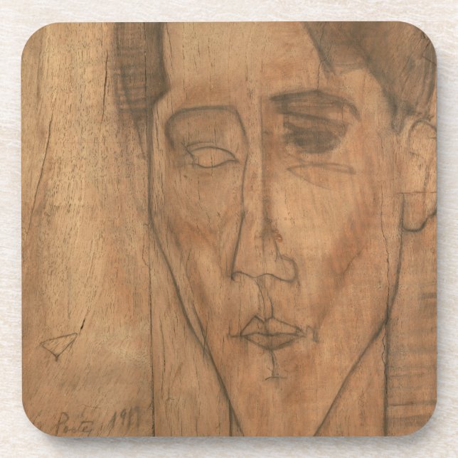 Porta-copo Retrato de Jean Cocteau (1889-1963) 1917 (lápis (Frente)