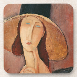 Porta-copo Retrato de Jeanne Hebuterne em um chapéu grande
