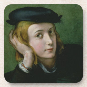 Porta-copo Retrato de um homem novo (óleo no painel)