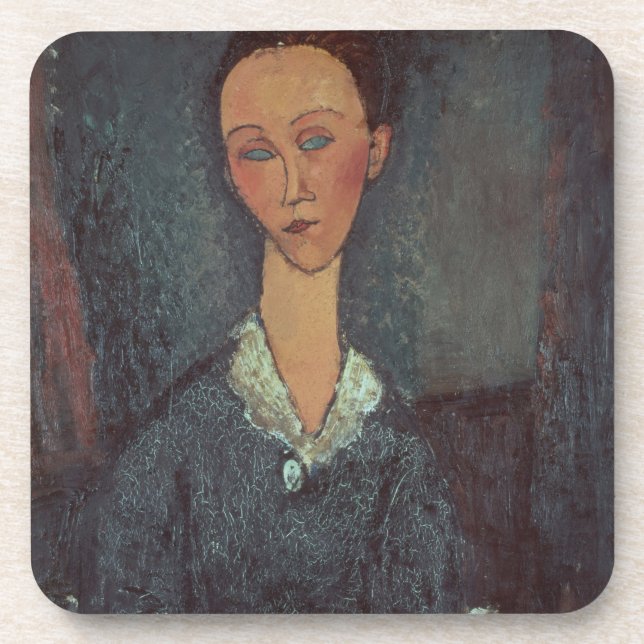 Porta-copo Retrato de uma mulher com um colarinho branco (Frente)