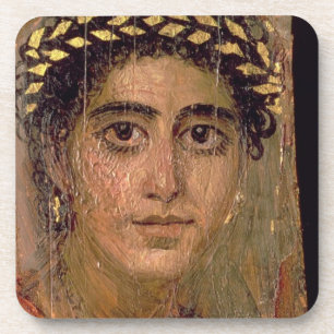 Porta-copo Retrato de uma mulher, de Fayum, Romano-Egípcio,