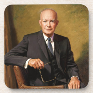 Porta-copo Retrato do Presidente Dwight Eisenhower na Casa Br