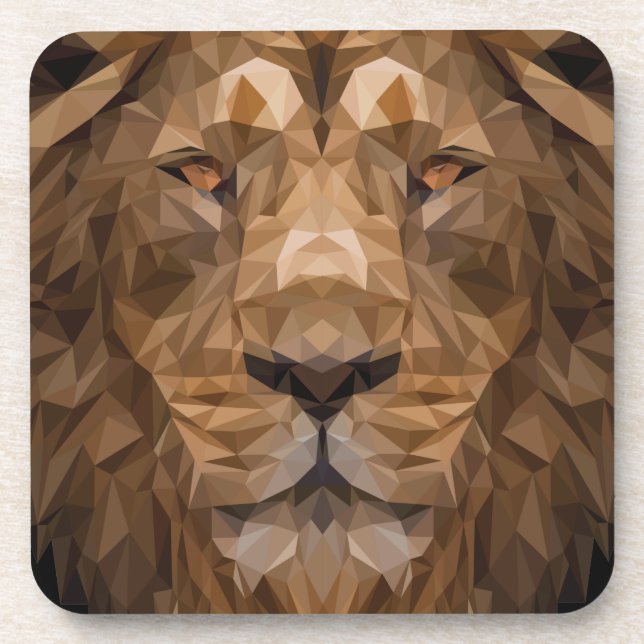 Porta-copo Retrato Geométrico Lion (Frente)