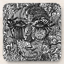 Porta-copo Retrato preto e branco da linha tripla