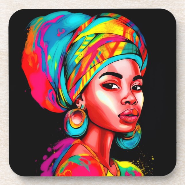 Porta-copo Retrato Vibrante com Folheto Colorido (Frente)