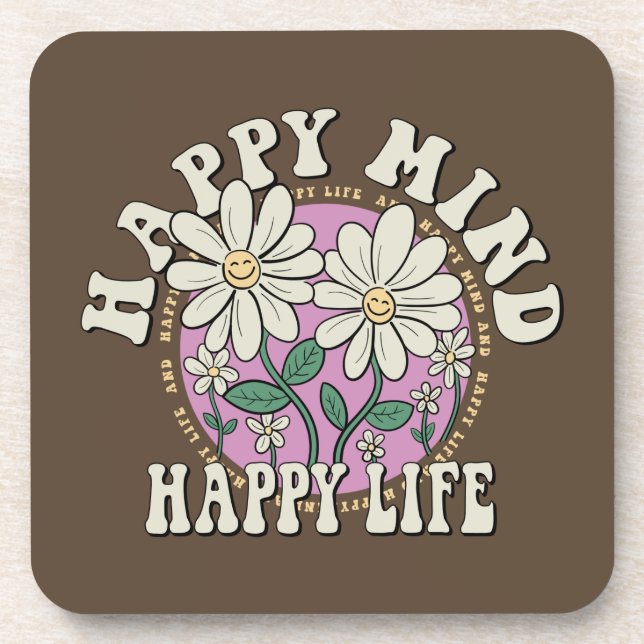 Porta-copo Retro Happy Miney Happy Life (Frente)