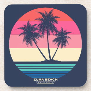 Porta-copo Retro Sunset Palm Trees Zuma Beach