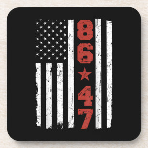 Porta-copo Retro Vintage EUA Flag 86 47 Anti Trump