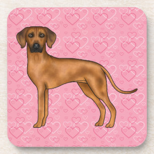 Porta-copo Ridgeback Dog Love Heart Pink