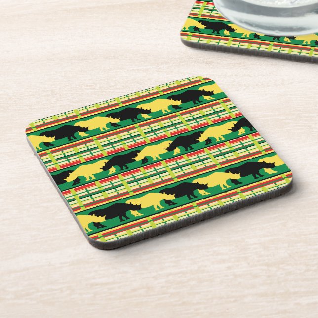 Porta-copo Rinocerontes Safari Weave Patterno (Left Side)