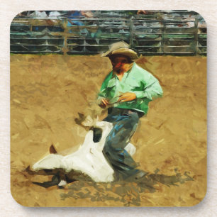 Porta-copo Rodeo Calf Roping Abstrato Impressionismo