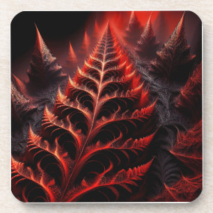 Porta-copo Rodovia Fractal Preta e Vermelha Mandelbrot para o
