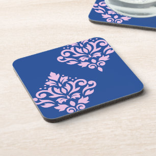 Porta-copo Rolar Damask Art I Rosa em Azul