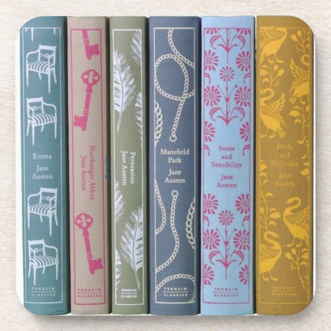 Porta-copo romances de Jane Austen   (Frente)