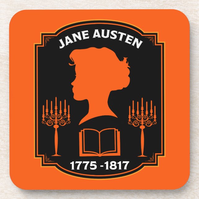 Porta-copo Romancista inglesa Jane Austen (Frente)