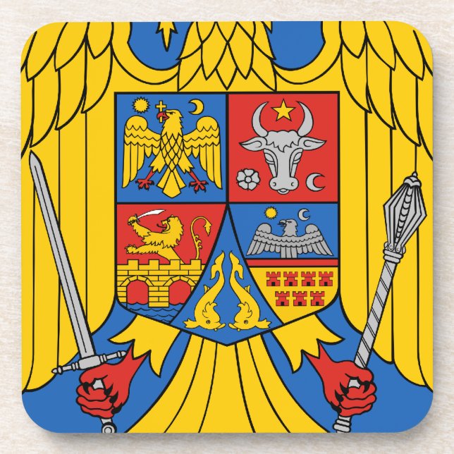 Porta-copo Romania - brasão. Emblema (Frente)