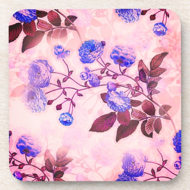 Porta-copo Rosa bonito com Impressão Floral Puro (Frente)
