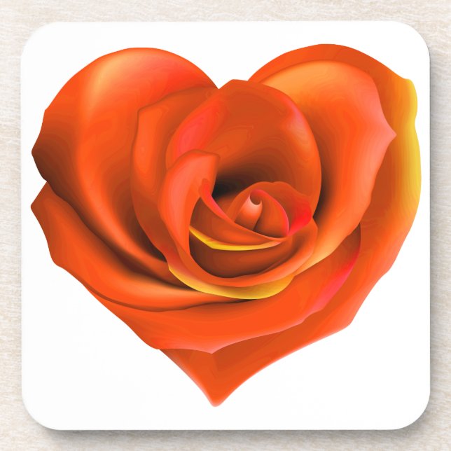 Porta-copo Rosa Heart Bright Orange (Frente)