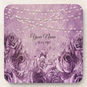 Porta-copo Rosa Lilás Floral Roxo Vintage Casamento