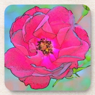 Porta-copo Rosa/Portas copos Retro Rosa Aberto