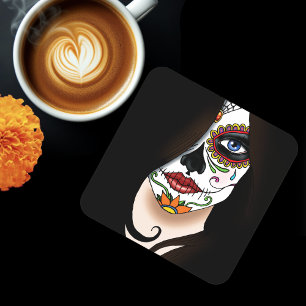 Porta-copo Rosa Sugar Skull