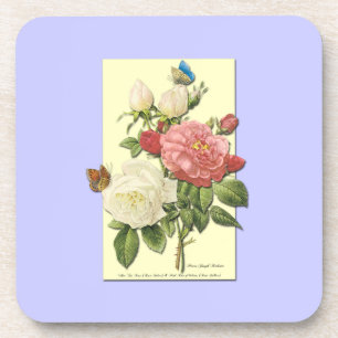 Porta-copo Rosas Botânicos de Vintagem Branca Rosa