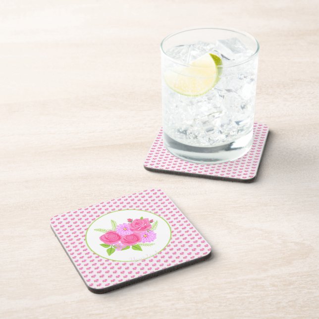 Porta-copo Rosas e Rosa Dahlias (Lado Direito)