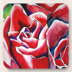 Porta-copo Rosas originais de arte em aquarela rosa