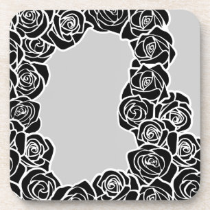 Porta-copo Rosas pretos Girly Vintage