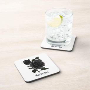 Porta-copo Rosas Pretos Góticos Vintage Personalizados