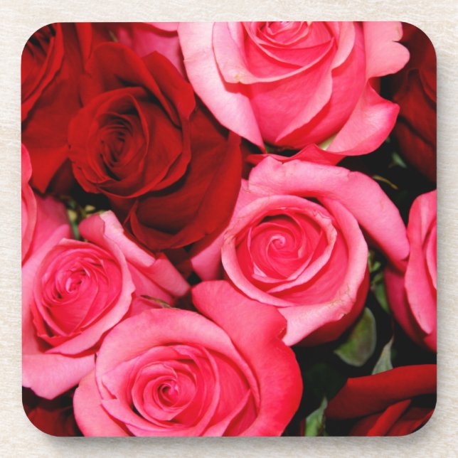 Porta-copo Rosas, rosa e vermelho (Frente)