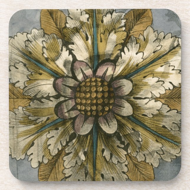 Porta-copo Rosetas de Demarcação Decorativa no Fundo das Cinz (Frente)