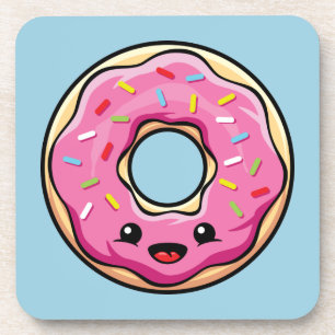 Porta-copo Rosquinha Rosa Kawaii