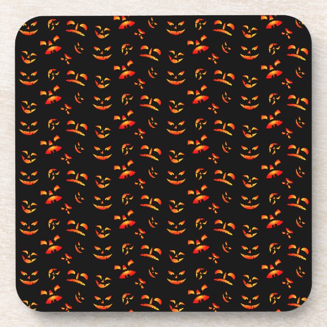 Porta-copo Rostos de Jack-O-Lantern de Halloween (Frente)