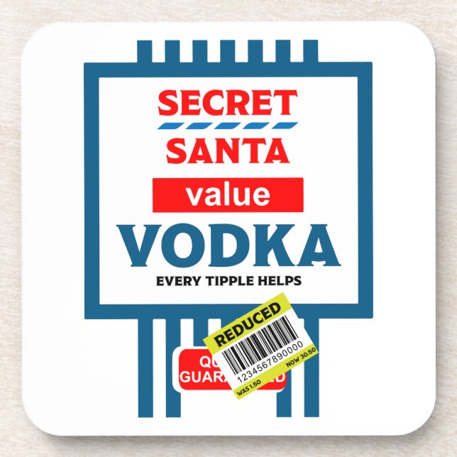 Porta-copo Rótulo de Vodka de Natal Engraçado (Frente)