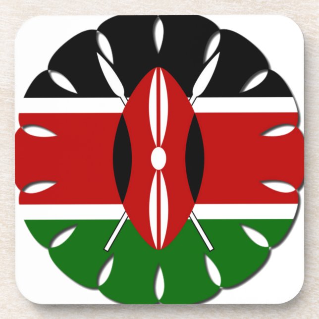 Porta-copo Round Kenyan Motif: Um Símbolo Nacional (Frente)