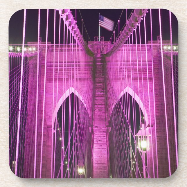 Porta-copo Roxo do Lit da ponte de Brooklyn (Frente)